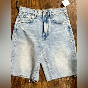 rag &‎ bone Light Blue Distressed Jean Shorts